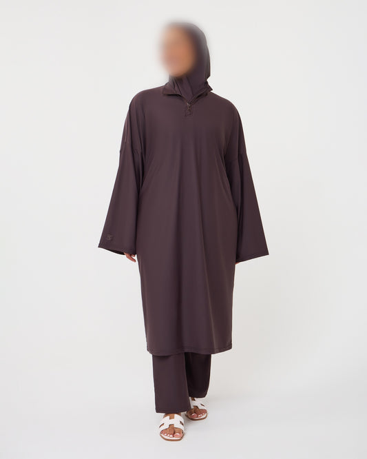 OVERSIZED MIDI BURKINI PURPLEBROWN