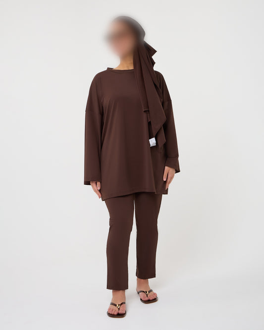 OVERSIZED BURKINI LEGGING DARKBROWN