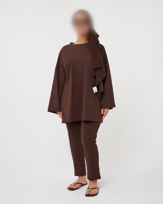 OVERSIZED BURKINI LEGGING DARKBROWN