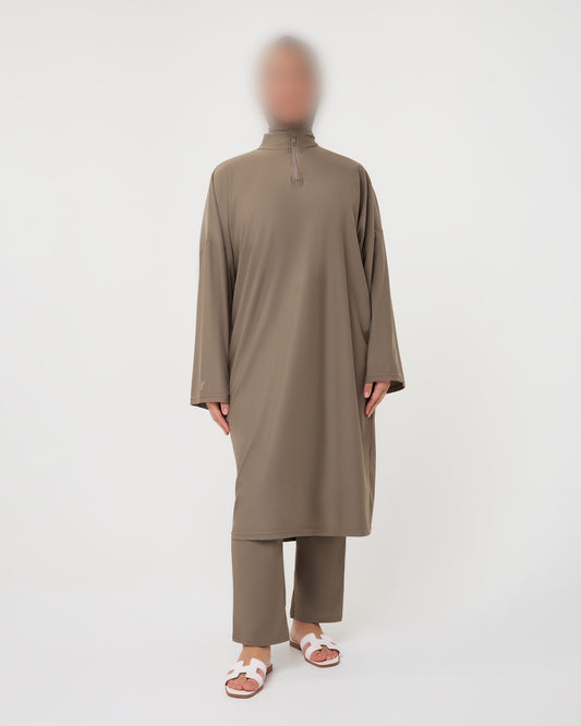 OVERSIZED MIDI BURKINI TAUPE