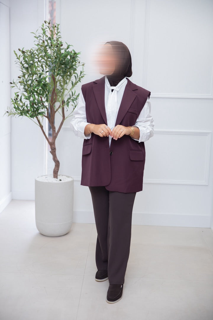GILET PLUM