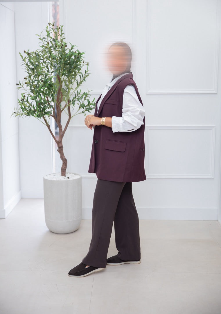 GILET PLUM