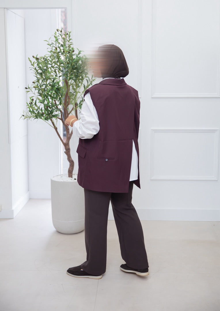 GILET PLUM