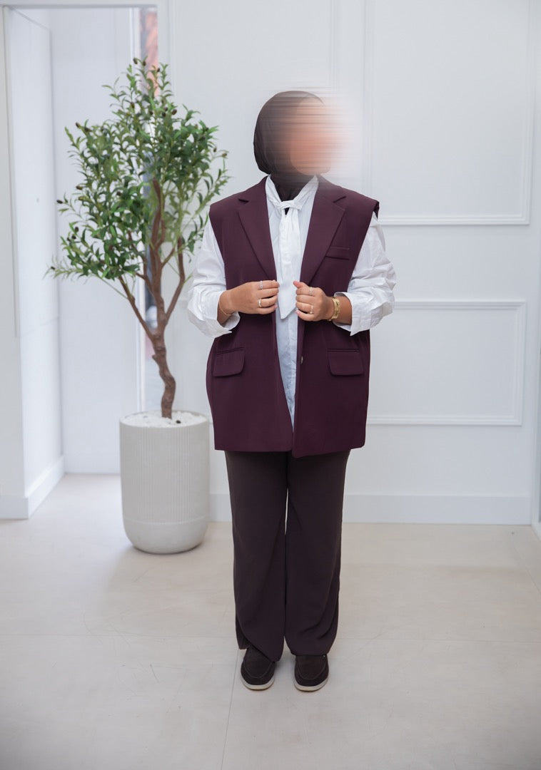 GILET PLUM
