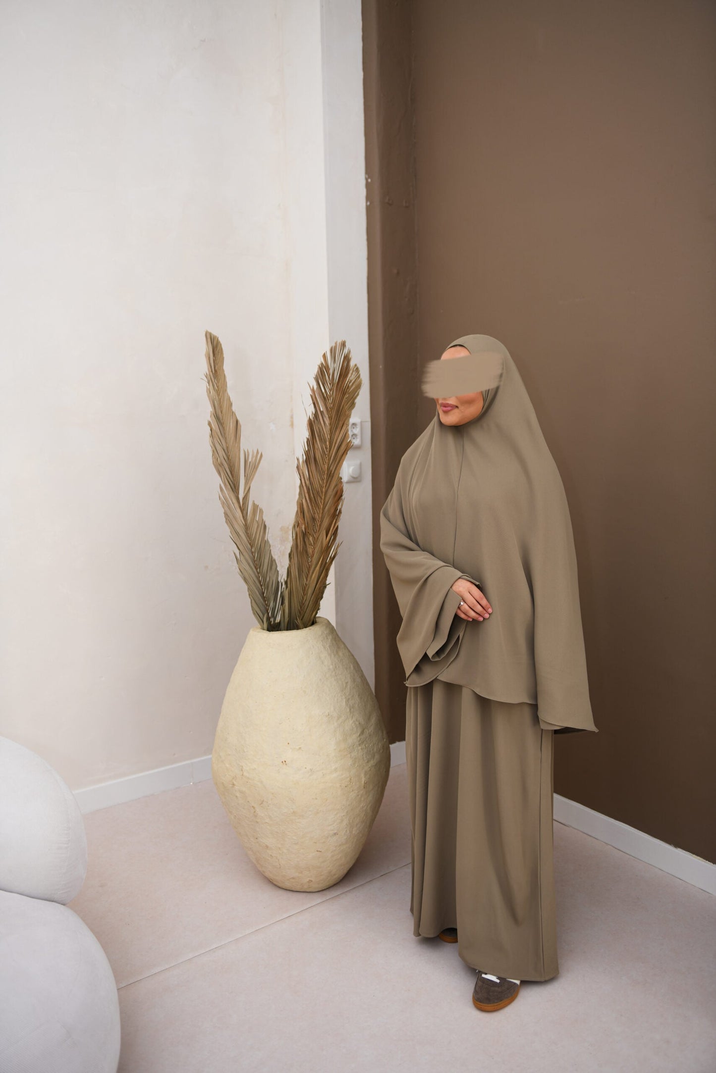 ABAYA SLEEVE SPLIT SET TAUPE