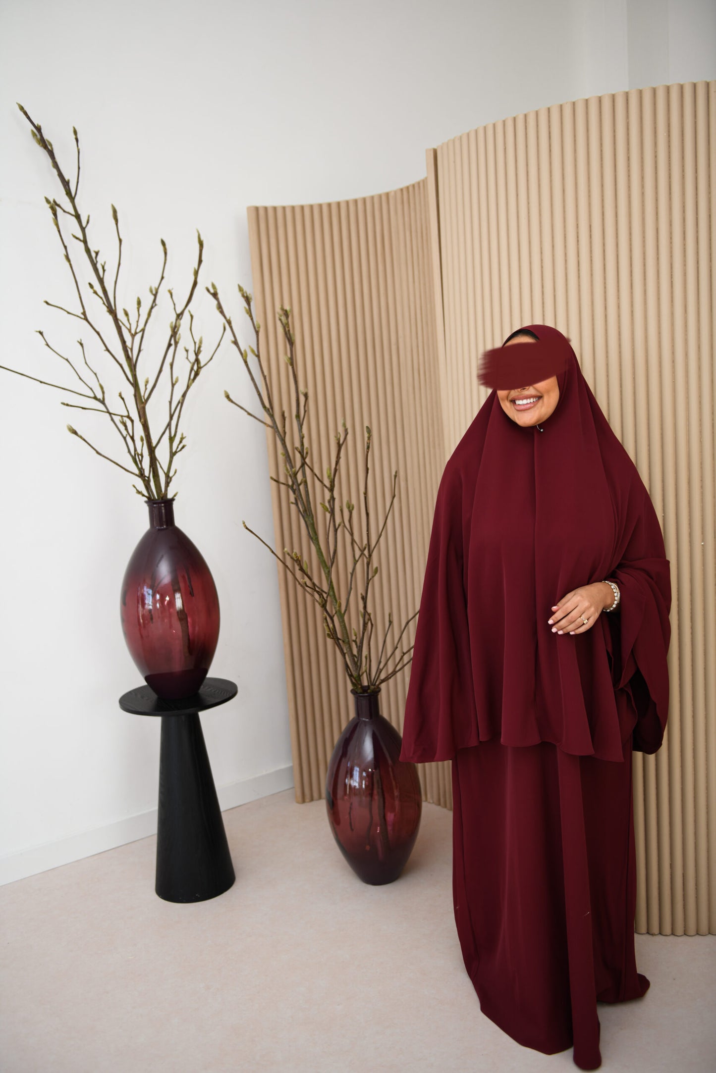 ABAYA SLEEVE SPLIT BURGUNDY