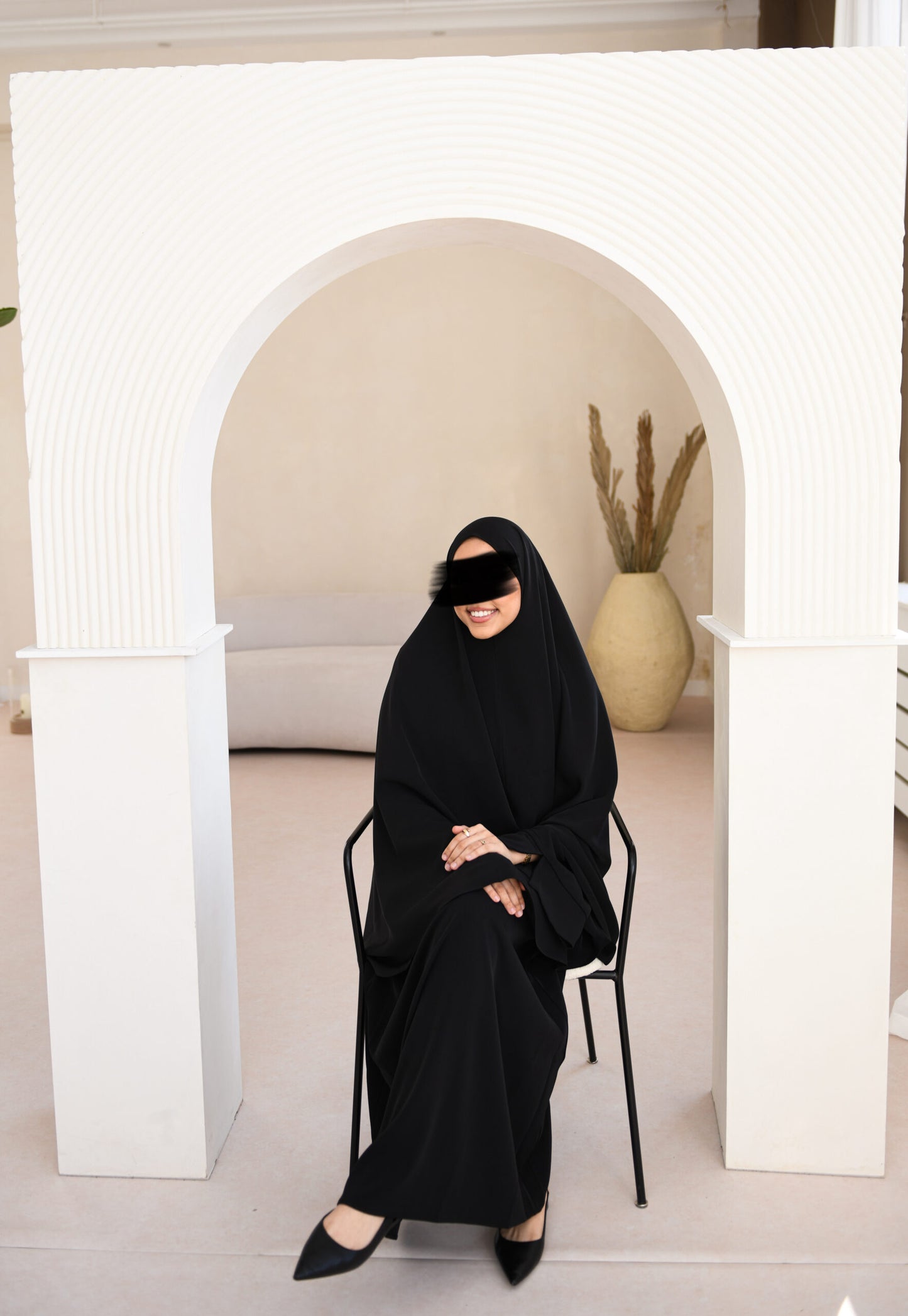 ABAYA SPLIT SET SLEEVE BLACK