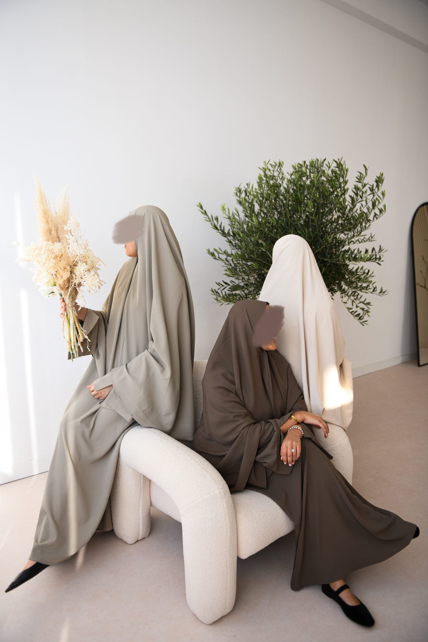 ABAYA SET SLEEVE SPLIT SAGE