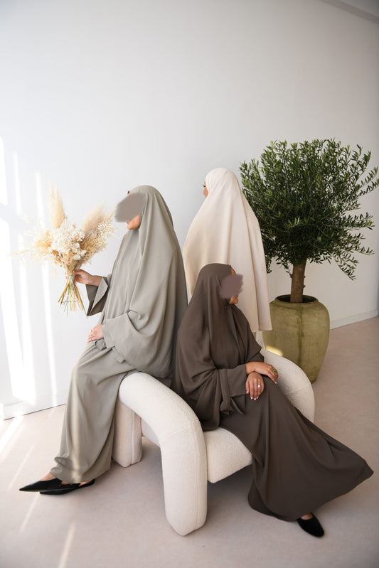 ABAYA SET SLEEVE SPLIT SAGE