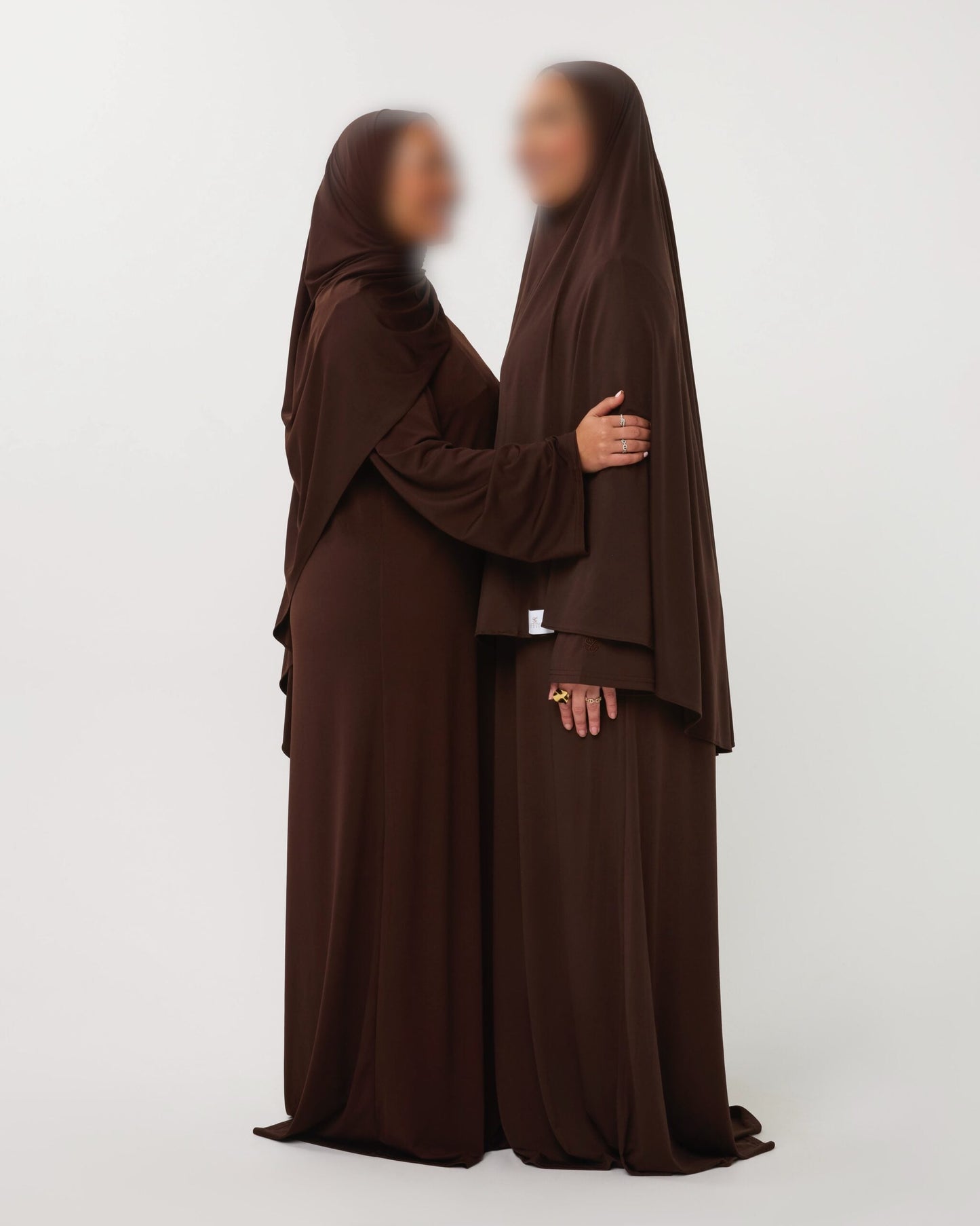 PREMIUM JERSEY ABAYA GHIMAAR SET BROWN SHORT