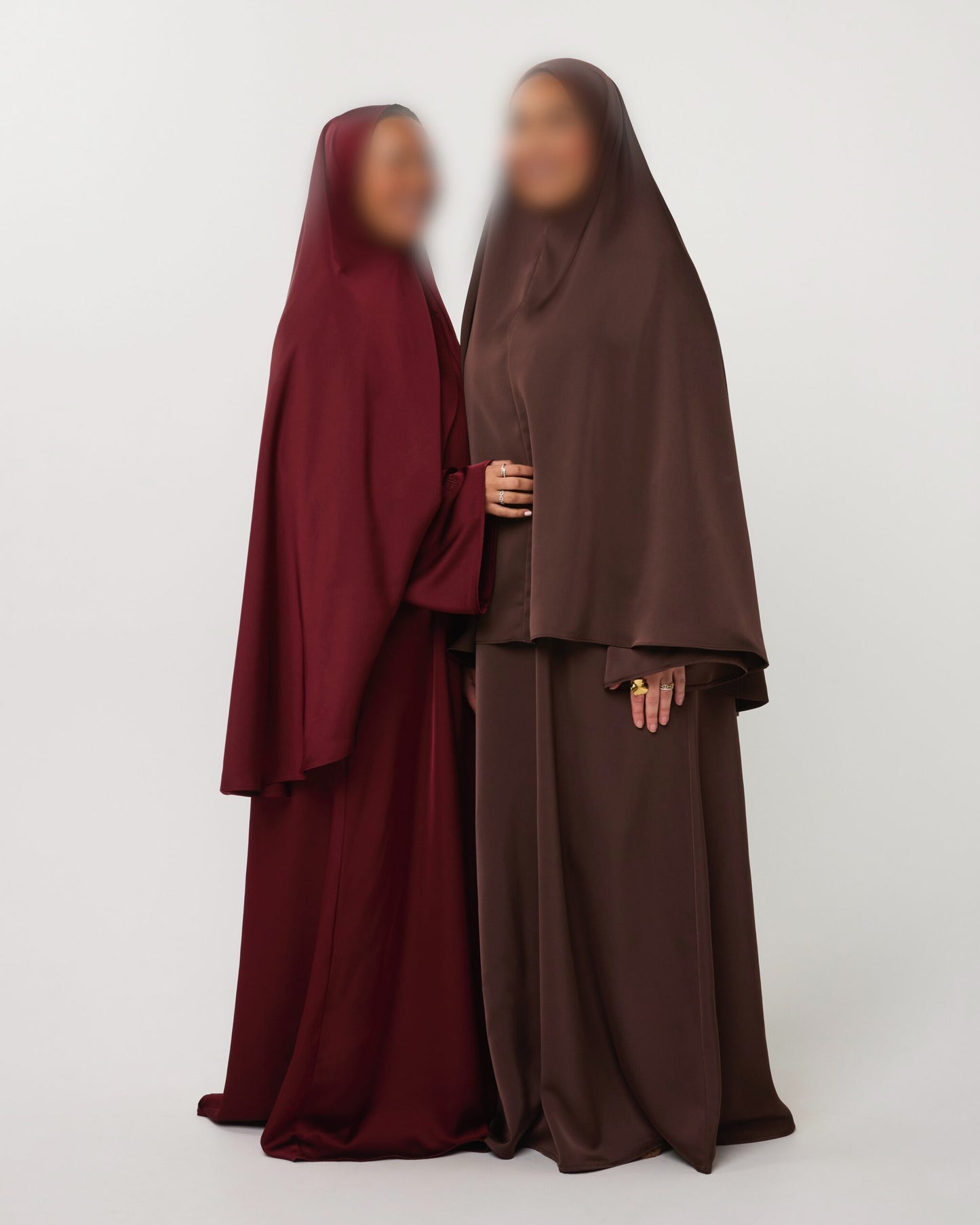 SATIN ABAYA GHIMAARSET BROWN