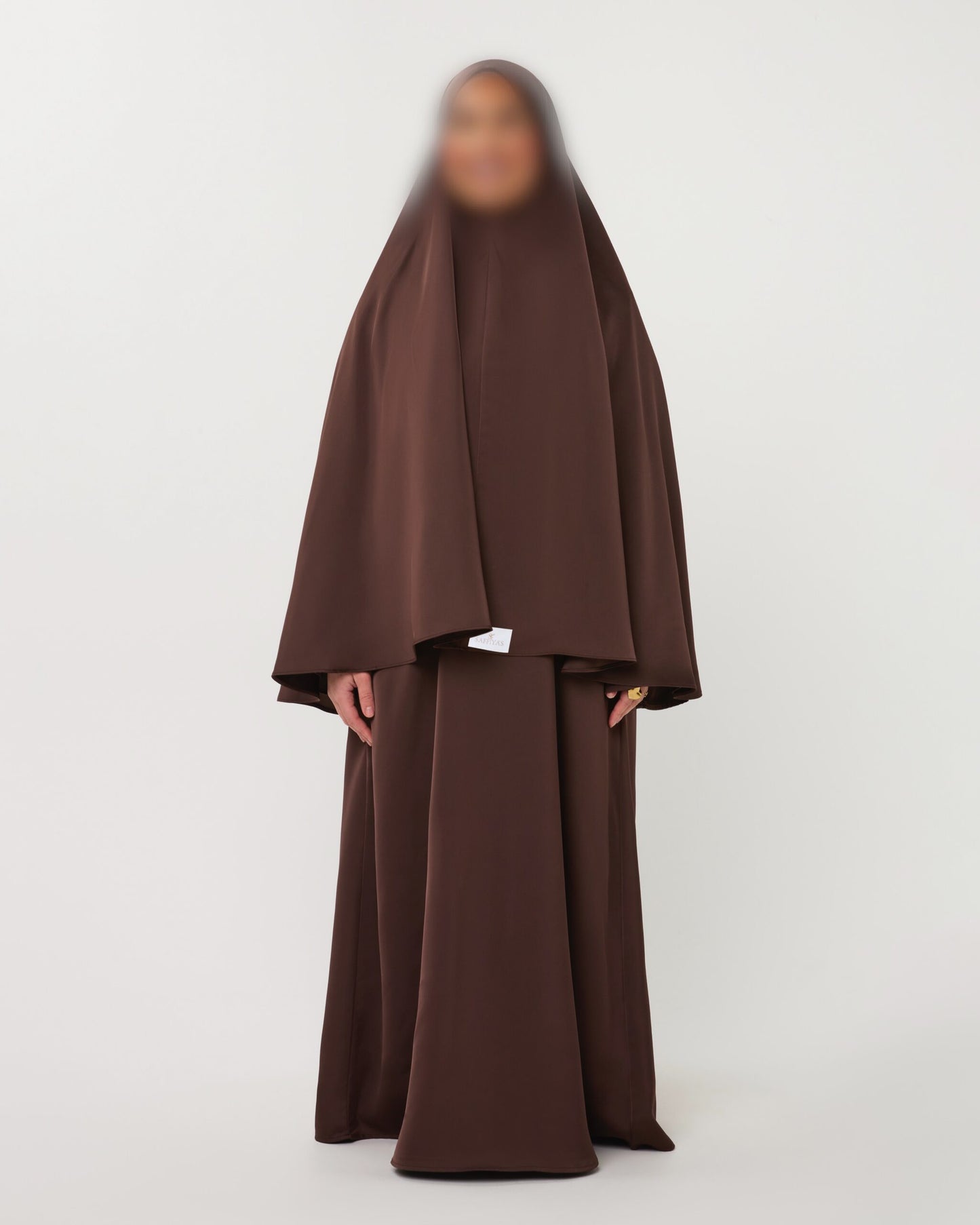 SATIN ABAYA GHIMAARSET BROWN