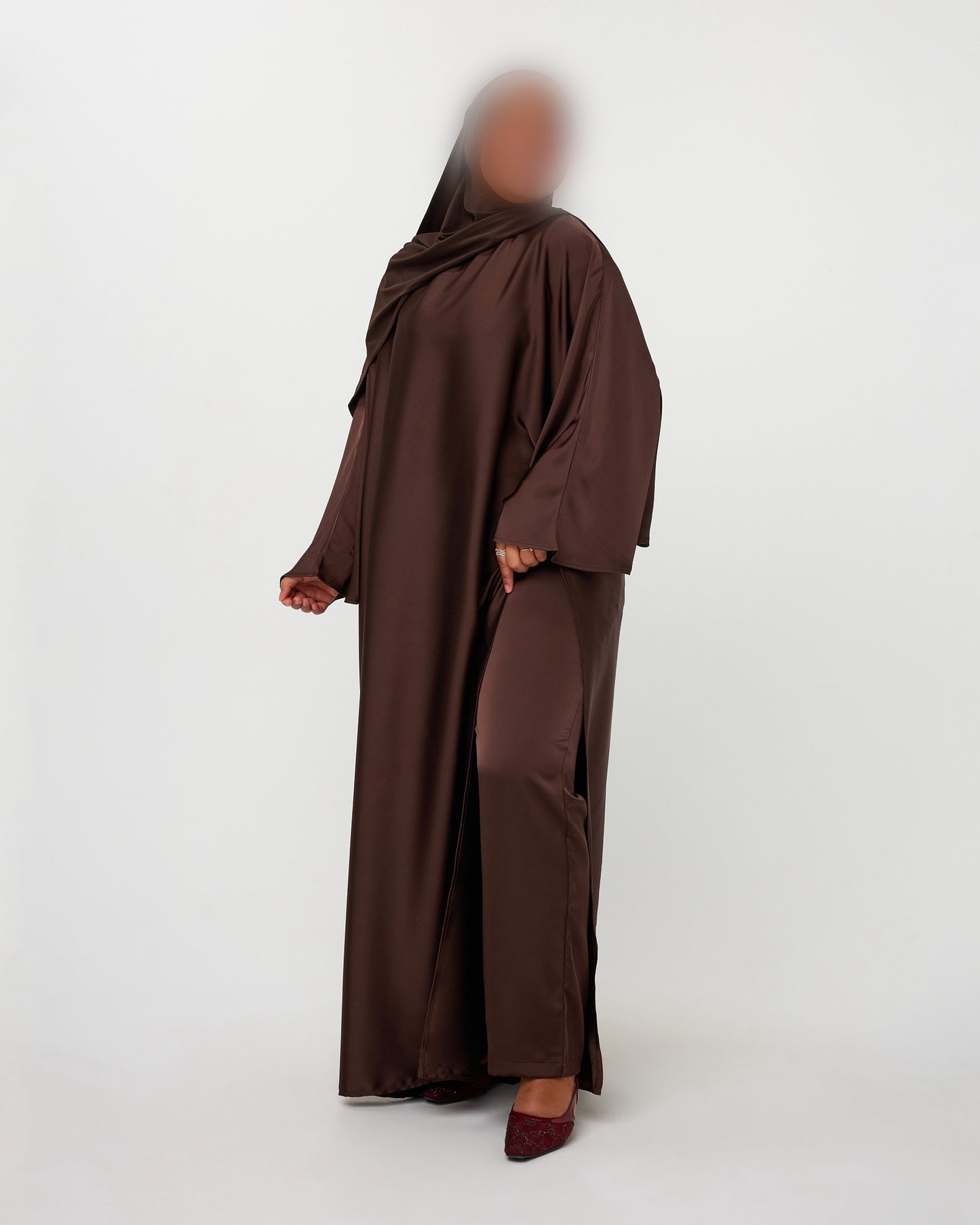 KAFTANDRESS WITH PANTS DARKBROWN