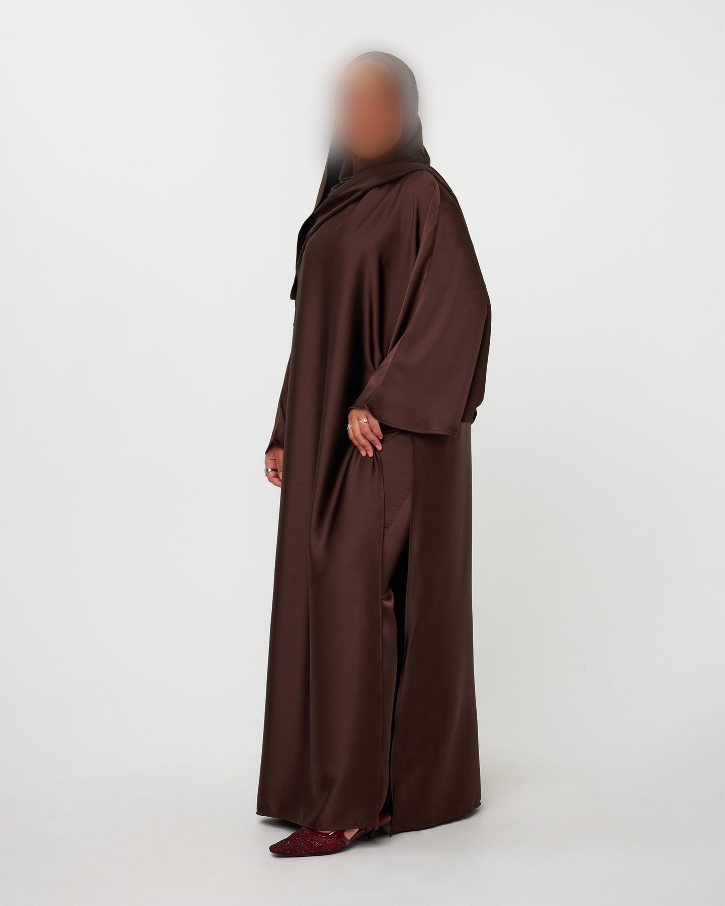 KAFTANDRESS WITH PANTS DARKBROWN