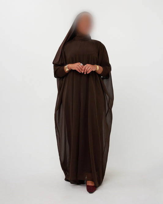 CAPEDRESS  CHIFFON DARKBROWN