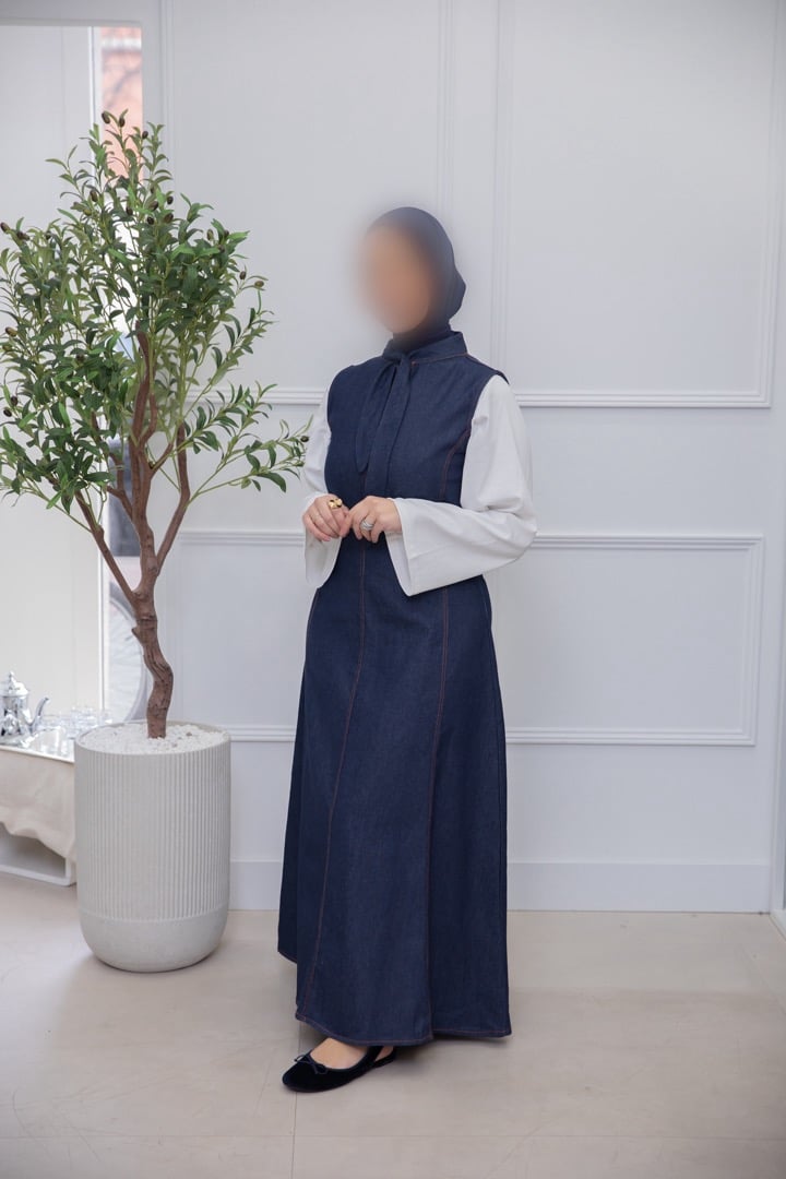 DENIMGILET DRESS NAVY