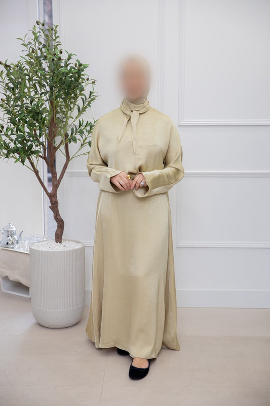 SATIN SKIRT SET LEAF