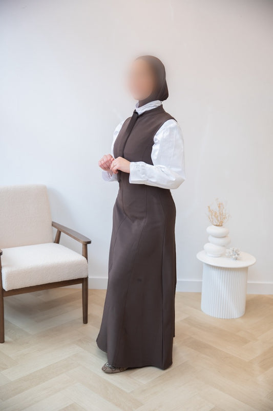 GILETDRESS BROWN