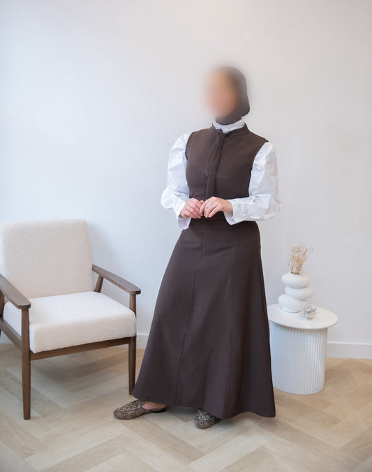 GILETDRESS BROWN