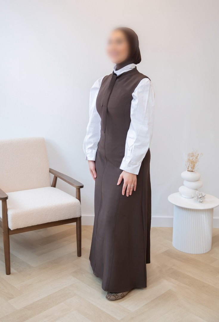 GILETDRESS BROWN