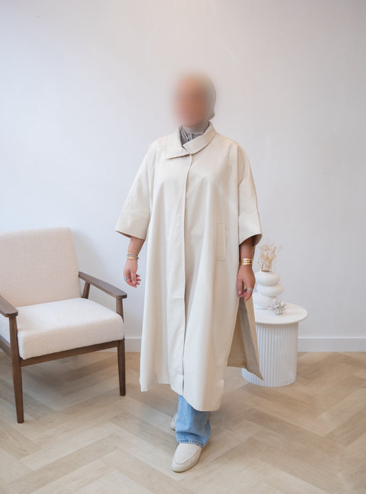 PREMIUM TRENCH CAPE CREAM