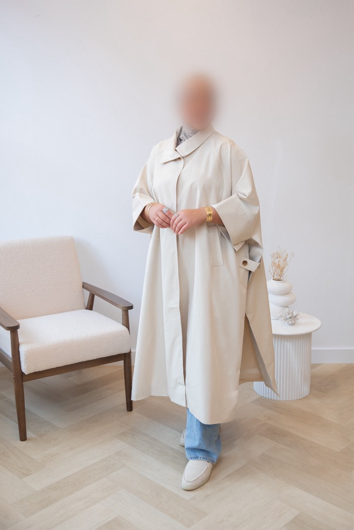 PREMIUM TRENCH CAPE CREAM