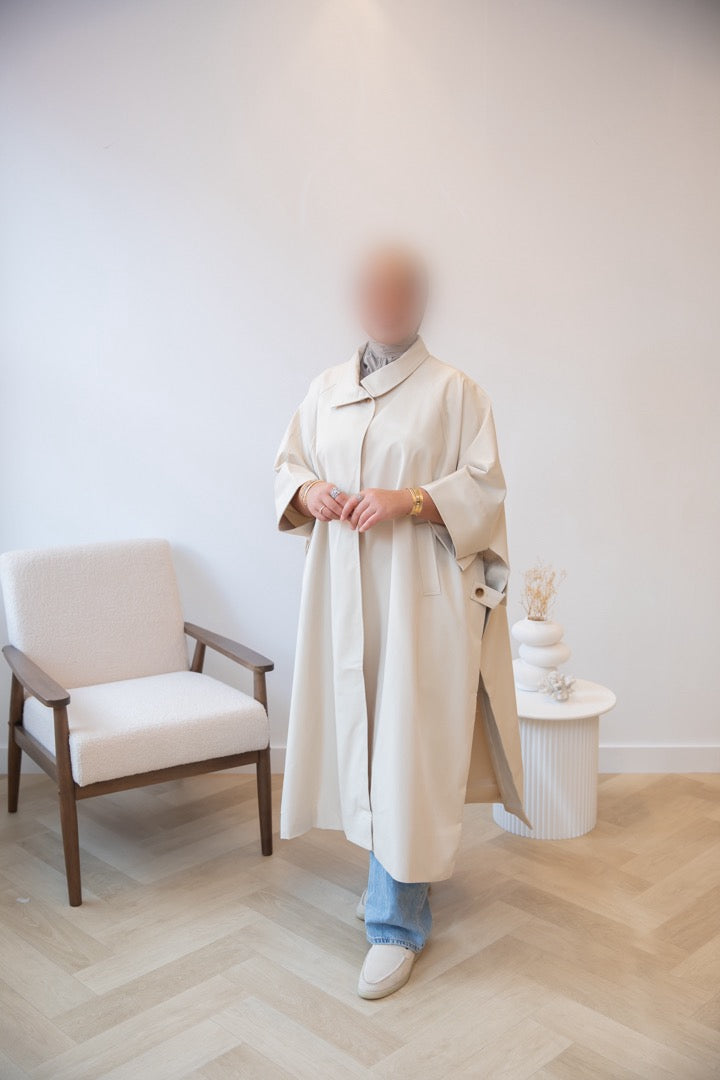PREMIUM TRENCH CAPE CREAM