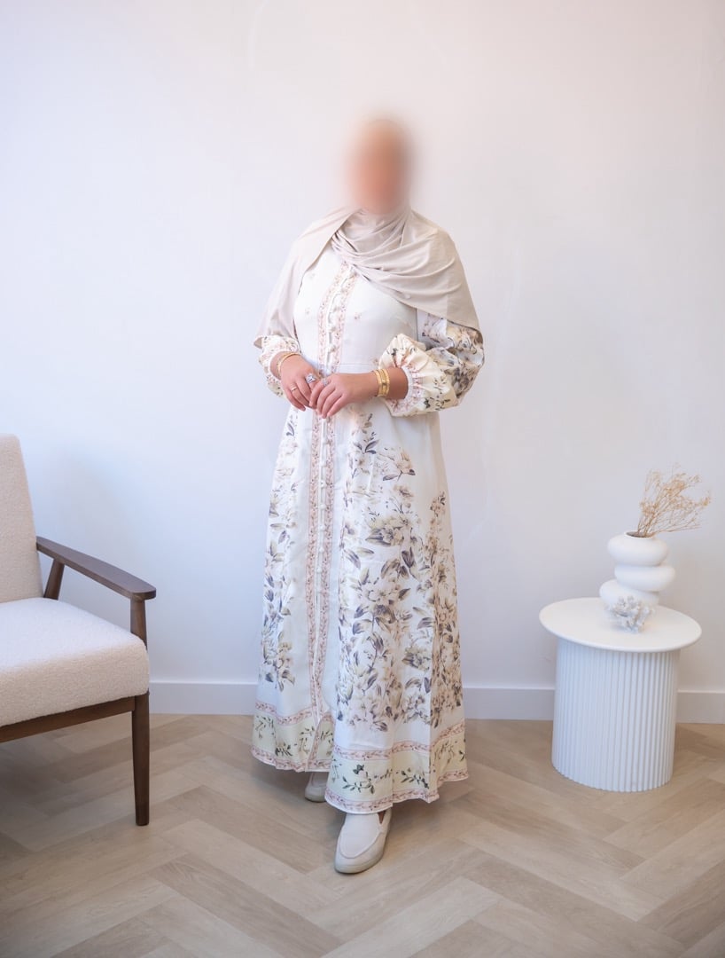 PRINT DRESS CREAM