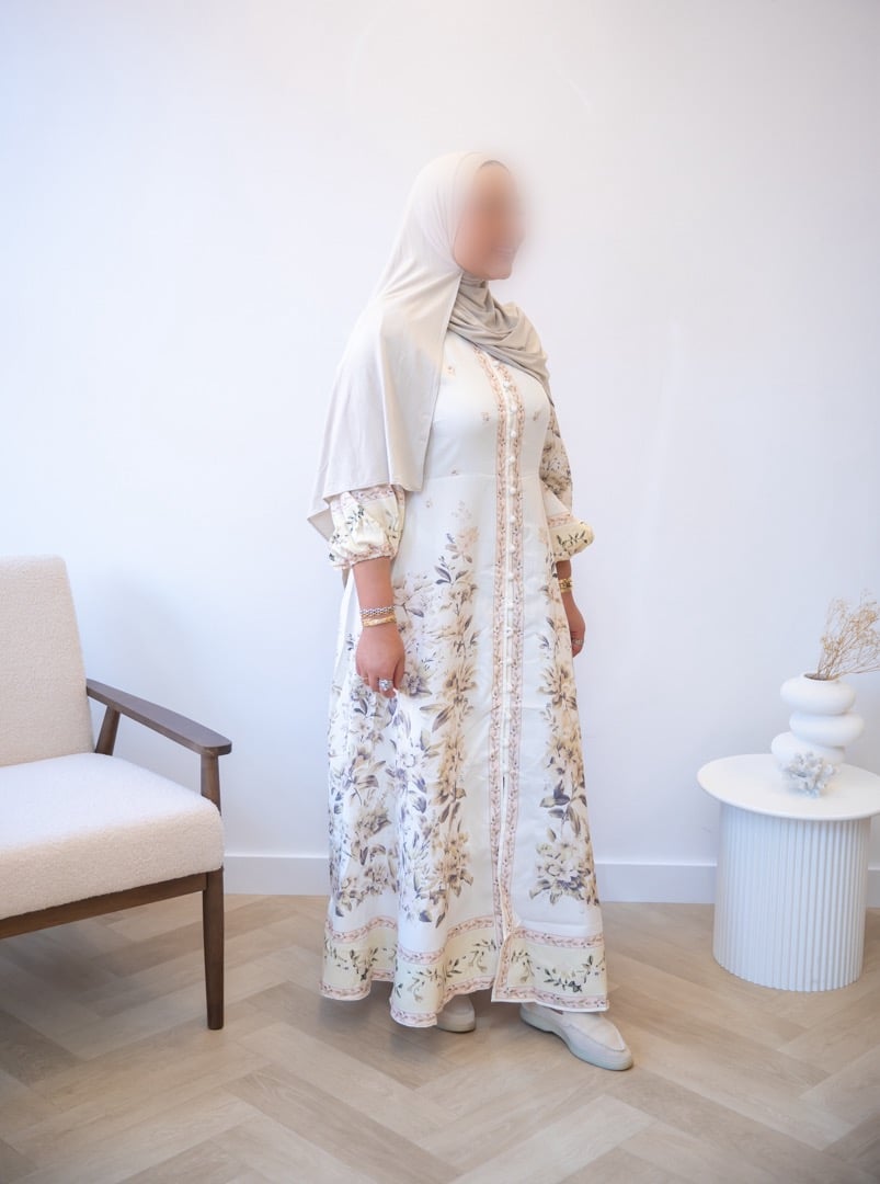 PRINT DRESS CREAM