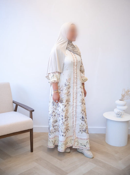 PRINT DRESS CREAM