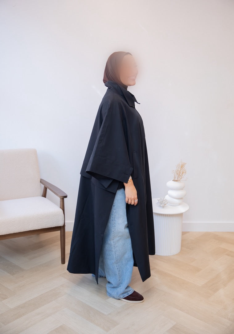 PREMIUM TRENCH CAPE BLACK