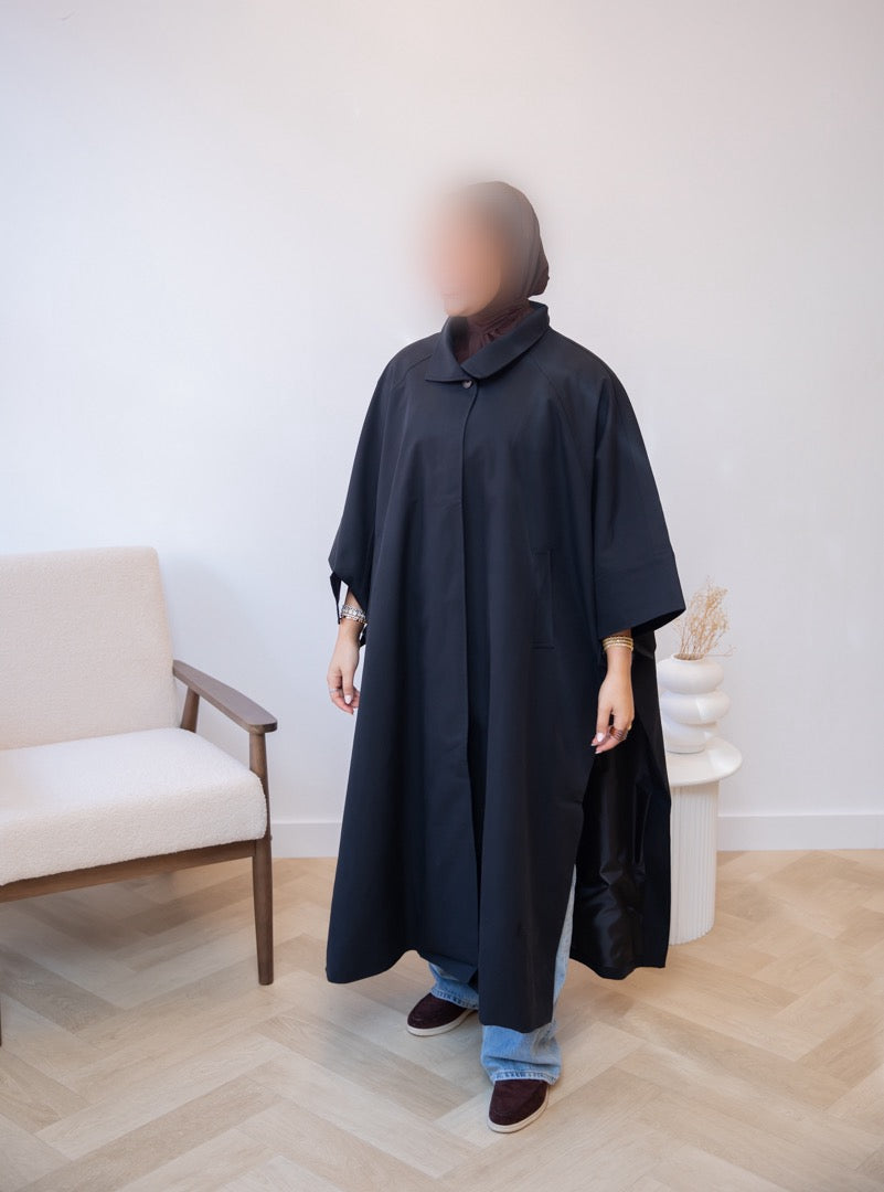 PREMIUM TRENCH CAPE BLACK