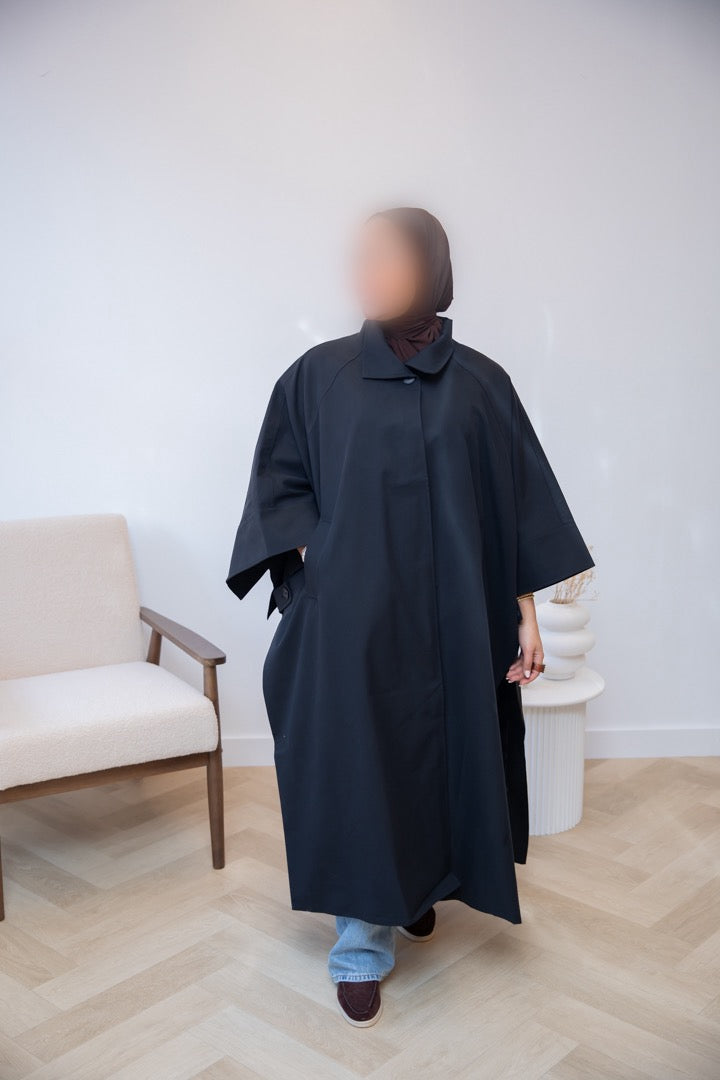 PREMIUM TRENCH CAPE BLACK
