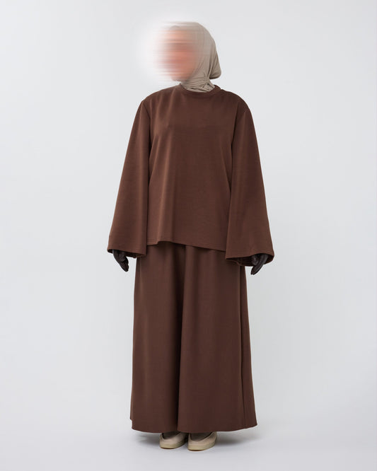 ESSENTIAL SKIRT SET DARKBROWN