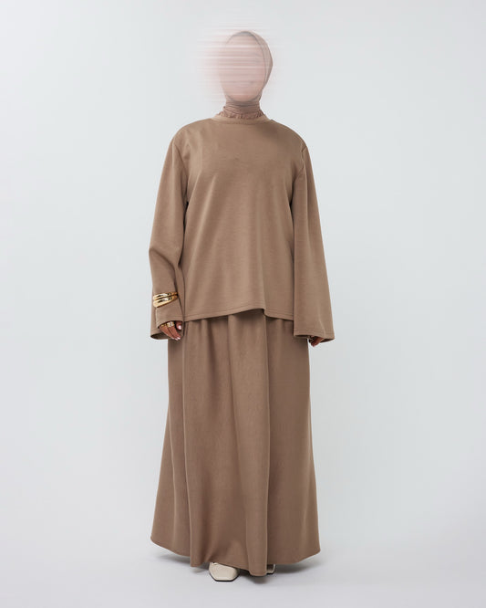 ESSENTIAL SKIRT SET TAUPE