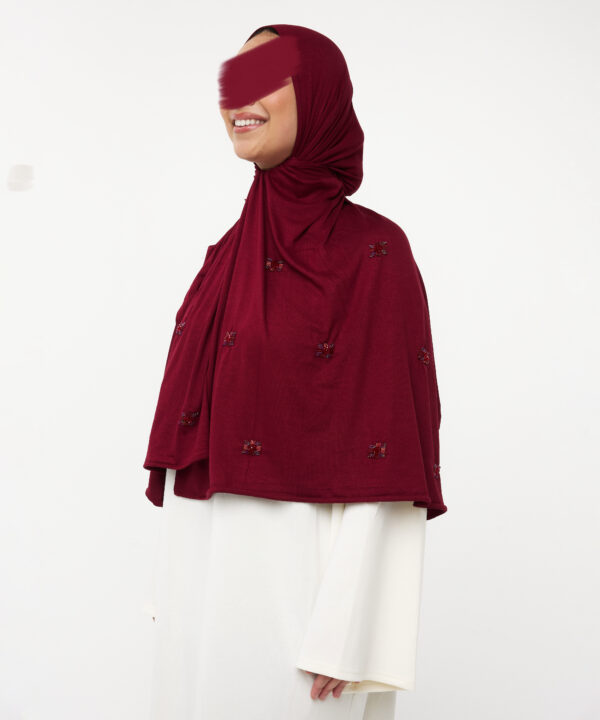 COTTON JERSEY STONE BURGUNDY