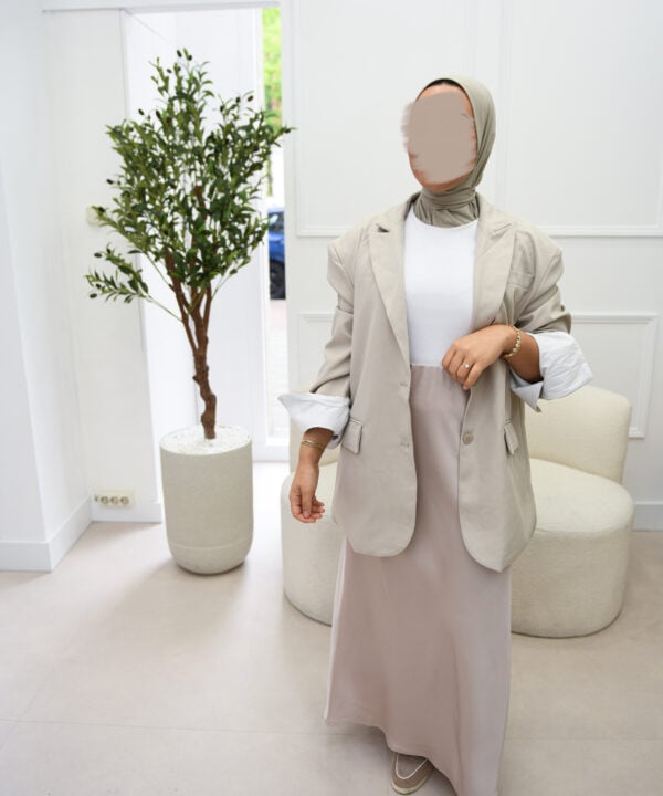 SATIN SKIRT BEIGE
