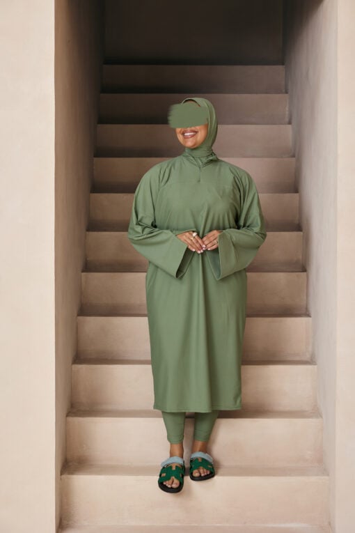 PREMIUM BURKINI MET SPLIT MATCHAGREEN LONG