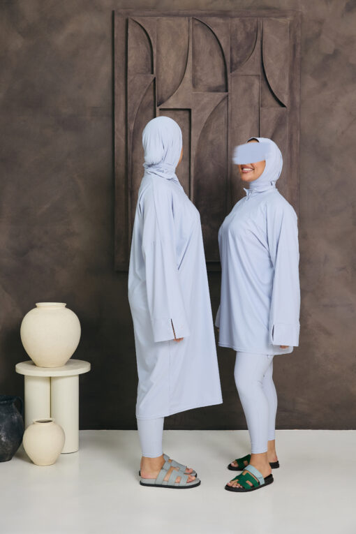 PREMIUM BURKINI MET SPLIT ICEGREY LONG