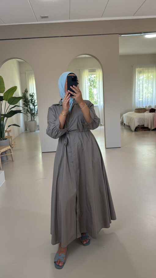 COTTON DRESS CEINTUUR TAUPE
