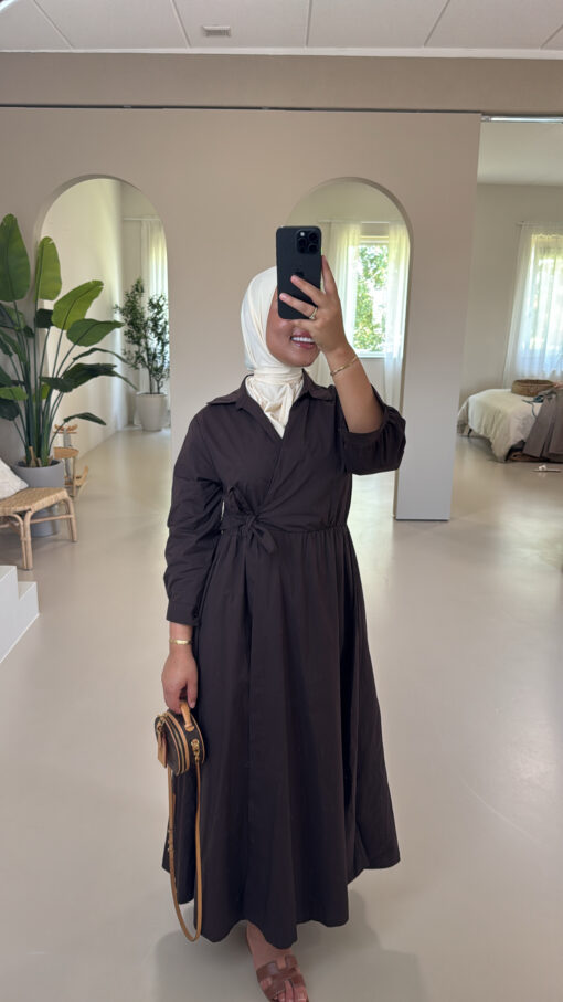 COTTON DRESS CEINTUUR ESPRESSO