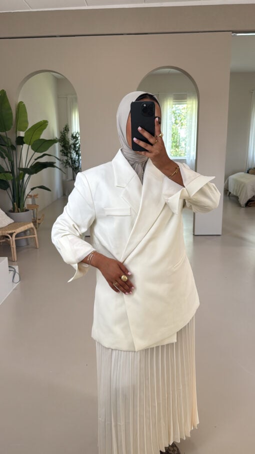 BLAZER MET SPLIT ECRU
