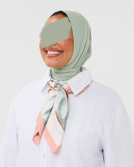 SATIN SILK SCARF PEACHMINT