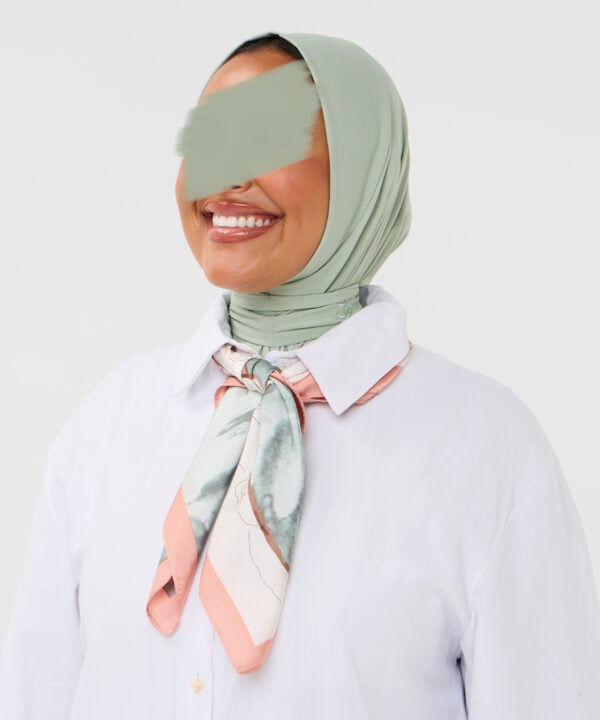 SATIN SILK SCARF PEACHMINT
