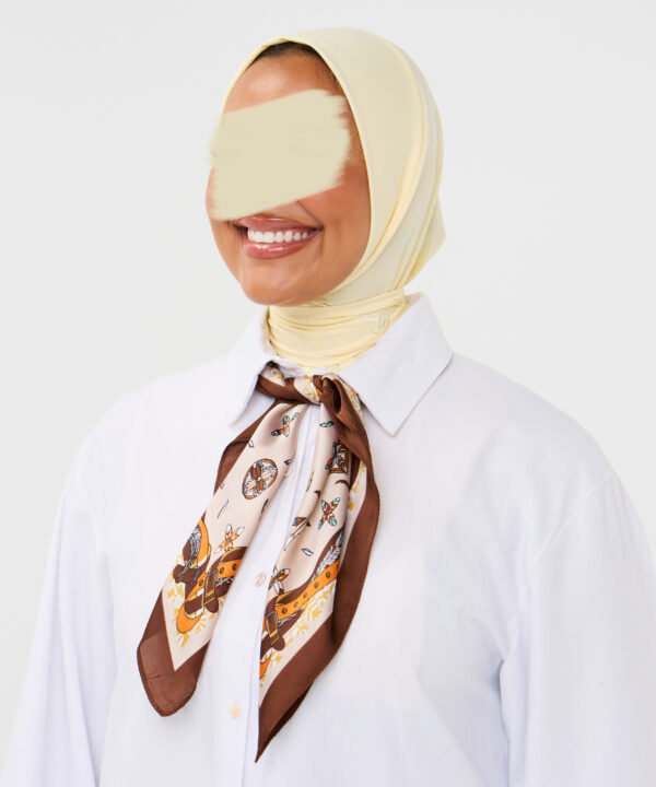 SATIN SILK SCARF BROWN