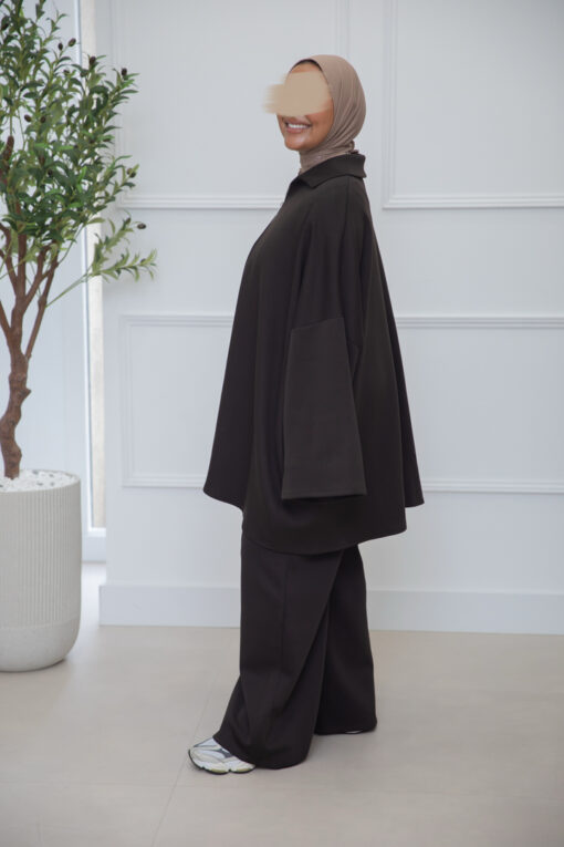 COMFY SET ZIPPER DARKBROWN - Afbeelding 2
