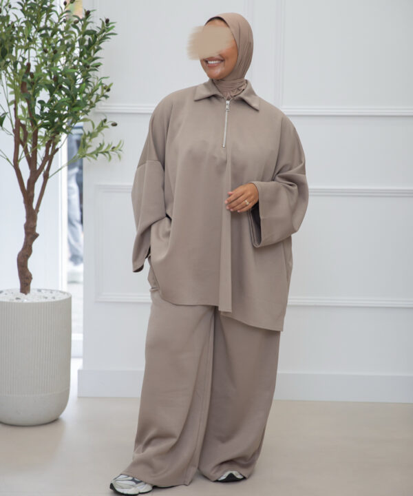 COMFY SET ZIPPER TAUPE