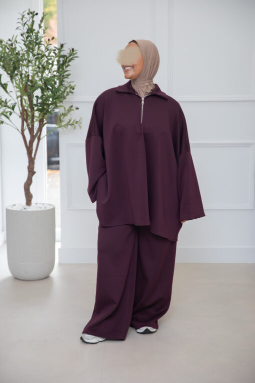 COMFY SET ZIPPER PURPLE