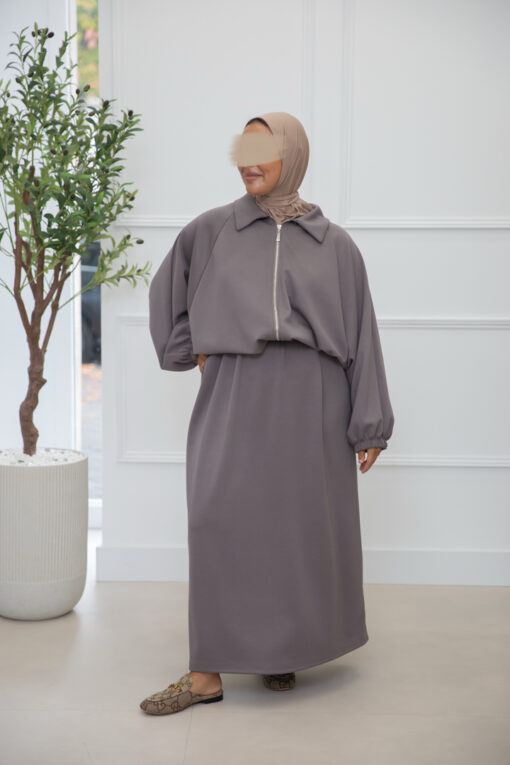 SKIRT SET ZIPPER TAUPE - Afbeelding 2