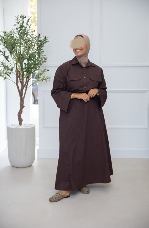 COTTON SKIRT SET DARKBROWN